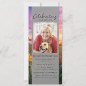 Invitation Fleurs du coucher de soleil Photo Funérailles Digi (Devant)