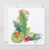 Invitation Fleurs du désert et cactus aquarelle mariage (Dos)