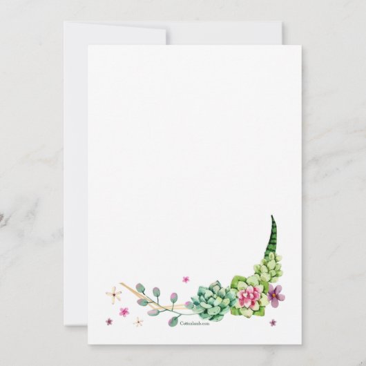 Invitation Fleurs du désert Religieuses (Dos)