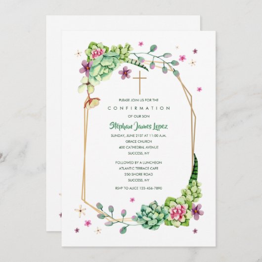 Invitation Fleurs du désert Religieuses (Devant / Derrière)