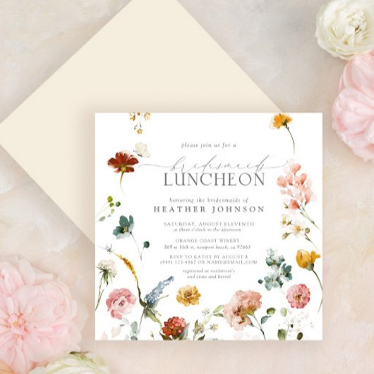 Invitation Fleurs du jardin Aquarelle Bridesservatrices Déjeu