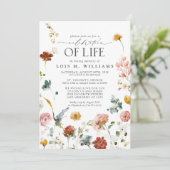 Invitation Fleurs du jardin Fête de la vie (Debout devant)