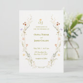 Invitation Fleurs du jardin Mariage botanique (Debout devant)