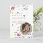 Invitation Fleurs du jardin Photo colorée (Debout devant)