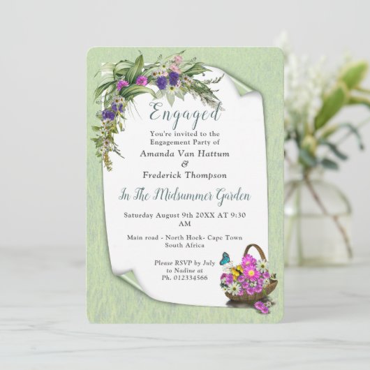 Invitation Fleurs du printemps mi-été (Debout devant)