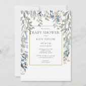 Invitation Fleurs élégantes Baby Shower Floral (Devant)
