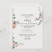 Invitation Fleurs élégantes dans la crème printanière (Devant / Derrière)