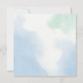 Invitation fleurs élégantes de bleu poussiéreux thé party sho (Dos)