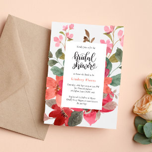 Invitation Fleurs Élégantes de Jardin Aquarelle Baby Shower d