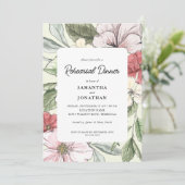 Invitation Fleurs Élégantes Dîner de Répétition de Mariage (Debout devant)