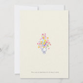 Invitation fleurs élégantes en pot bleu (Dos)