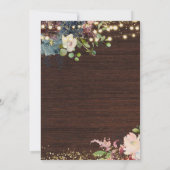 Invitation Fleurs élégantes et lumières sur bois (Dos)