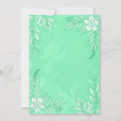 Invitation Fleurs élégantes et ornements Feuille pour Mariage (Dos)