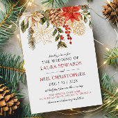 Invitation Fleurs élégantes Mariage d'hiver