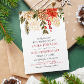 Invitation Fleurs élégantes Mariage d'hiver