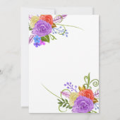 Invitation Fleurs élégantes| Mariage floral pourpre (Dos)