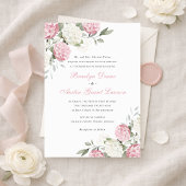 Invitation Fleurs Élégantes Mariage Hydrangea Rose Verture