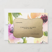 Invitation Fleurs Élégantes Or | Demoiselle d'honneur (Dos)