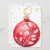 Invitation Fleurs élégantes, Ornements magiques rouges de Noë (Dos)