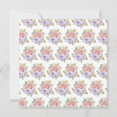 Invitation Fleurs élégantes rose et violet fête d'anniversair (Dos)