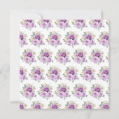 Invitation Fleurs élégantes violettes et argentées fête d'ann (Dos)