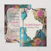 Invitation Fleurs en aquarelle OPTIONS DE PAPIER & DE TAILLE  (Devant / Derrière)