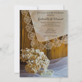 Invitation Fleurs en dentelle de campagne après le brunch de (Devant)