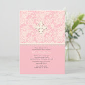 Invitation Fleurs en dentelle rose et pois (Debout devant)
