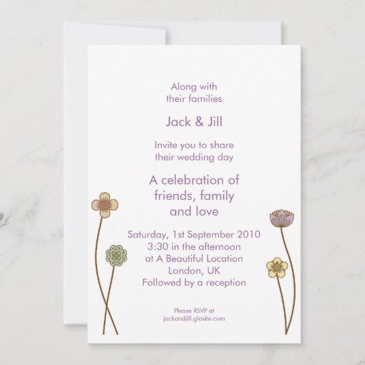 Invitation Fleurs en fleurs (blanc) 5x7 (Devant)