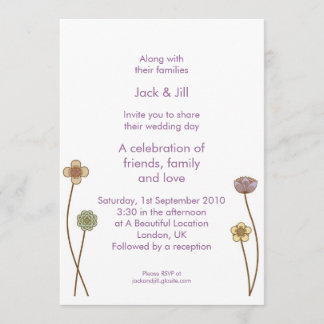 Invitation Fleurs en fleurs (blanc) 5x7