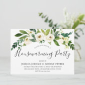 Invitation Fleurs en fleurs blanches Fête du réchauffement de (Debout devant)