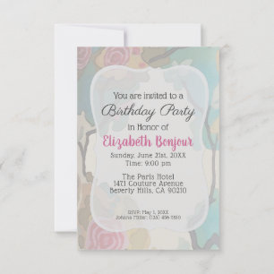 Invitation Fleurs en PAPIER Aquarellé & OPTIONS DE TAILLE - R