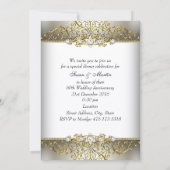 Invitation Fleurs en spirale or clair 50e anniversaire de mar (Dos)