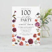 Invitation Fleurs en terre cuite 100e fête d'anniversaire Élé (Debout devant)