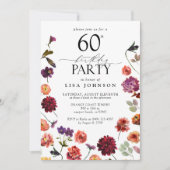 Invitation Fleurs en terre cuite 60e fête d'anniversaire Vint (Devant)