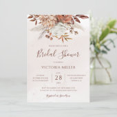 Invitation Fleurs en terre cuite Boho Automne Fête des mariée (Debout devant)