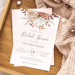 Invitation Fleurs en terre cuite Boho Automne Fête des mariée<br><div class="desc">Des invitations à la douche nuptiale de style bohème moderne avec des fleurs d'aquarelle et des feuilles de chute dans les tons terre comme rouille brun,  orange brûlé et terre cuite. Un choix parfait pour les mariages d'automne.</div>