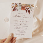 Invitation Fleurs en terre cuite Boho Automne Fête des mariée<br><div class="desc">Des invitations à la douche nuptiale de style bohème moderne avec des fleurs d'aquarelle et des feuilles de chute dans les tons terre comme rouille brun,  orange brûlé et terre cuite. Un choix parfait pour les mariages d'automne.</div>