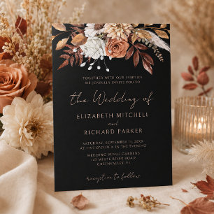 Invitation Fleurs en terre cuite Boho Feuillage d'automne Mar
