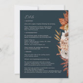 Invitation Fleurs en terre cuite de la marine moderne Mariage (Dos)