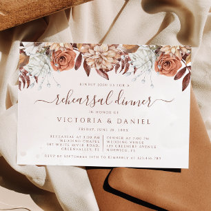 Invitation Fleurs en terre cuite, dîner de répétition de feui