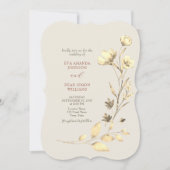 Invitation Fleurs en terre cuite Mariage de automne Boho (Devant)