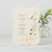 Invitation Fleurs en terre cuite Mariage de automne Boho (Debout devant)