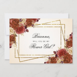 Invitation Fleurs en terre cuite Veux-tu être ma demoiselle d