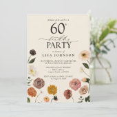 Invitation Fleurs en terre cuite vintages 60e anniversaire (Debout devant)