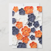 Invitation Fleurs en tissu cousu à la main printemps orange b (Dos)