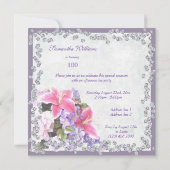 Invitation Fleurs encadrées de diamant 100e anniversaire (Dos)