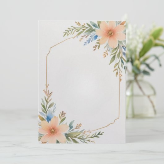 Invitation Fleurs encadrées vierges (Debout devant)