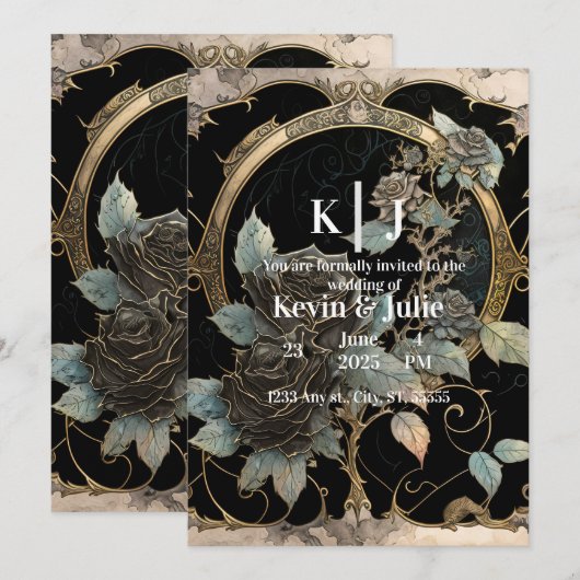 Invitation Fleurs Enchantées (Devant / Derrière)