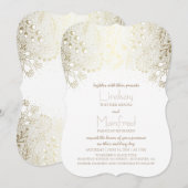 Invitation Fleurs enchantées Mariage vintage Woodland (Devant / Derrière)